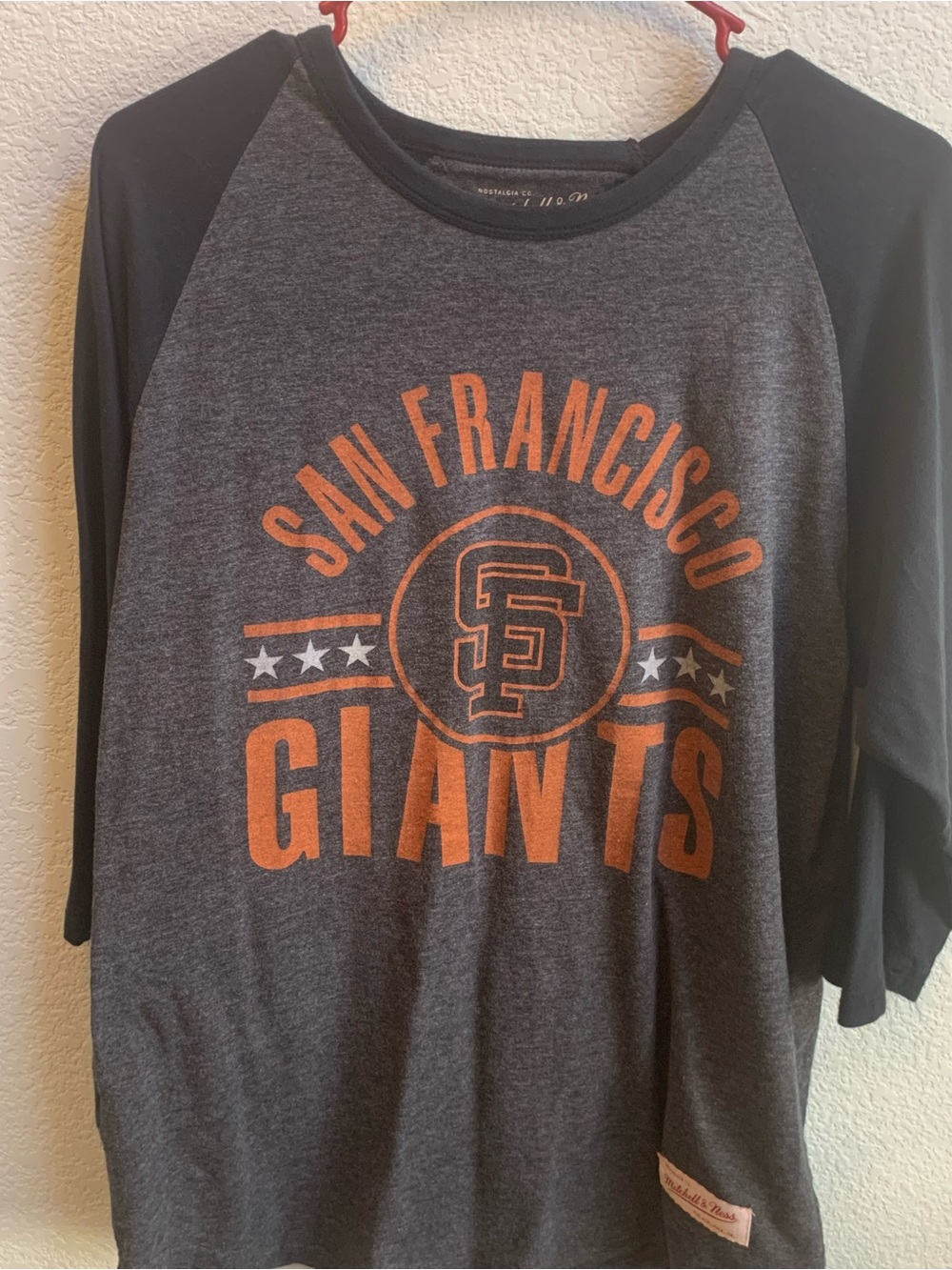 Mitchell & Ness San Francisco Giants Long Sleeve Tee - Gray & Orange